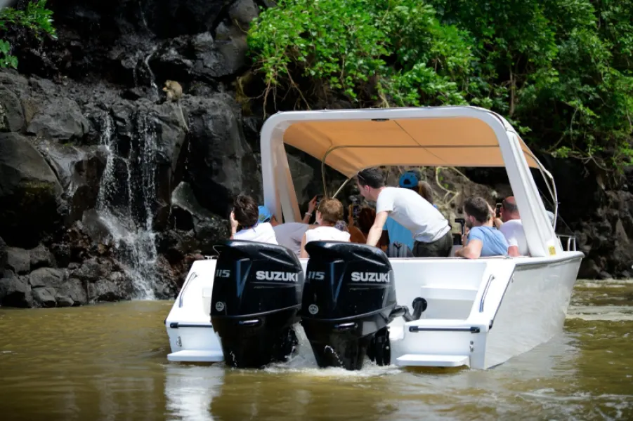 Mauritius: Speedboat Ile aux Cerfs, GRSE Waterfall, BBQ, Bar